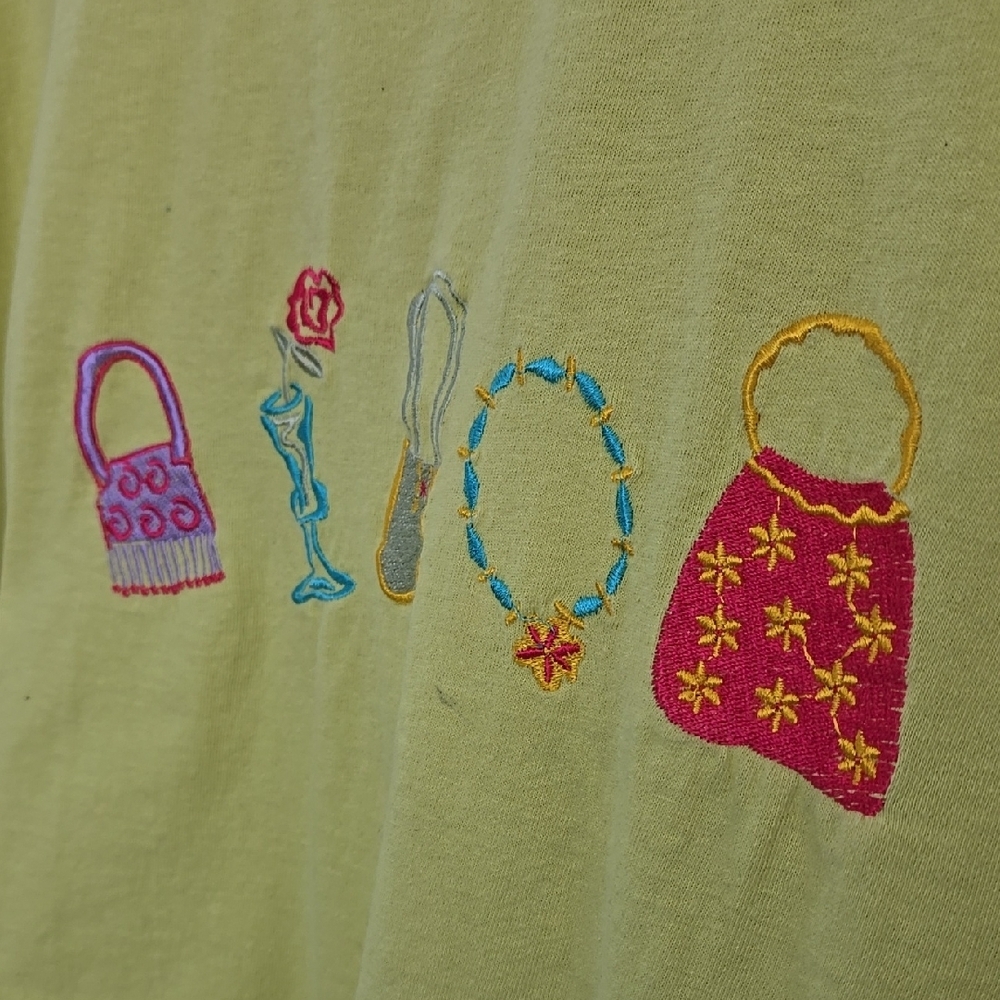 Liz & Jane Pre-Shrunk 100% Cotton Yellow Graphic T-Shirt Size 2X - Picture 3 of 16